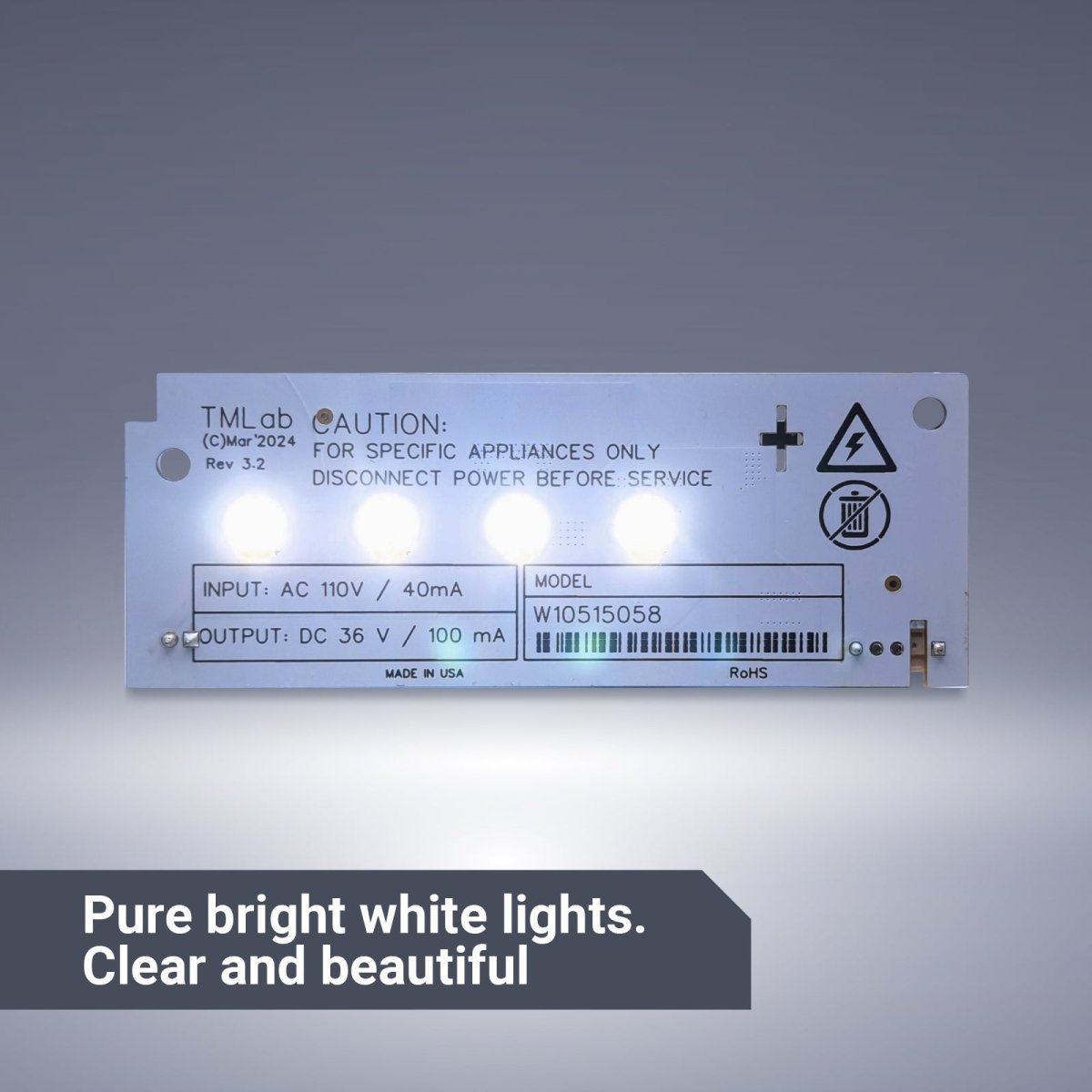 New design of W10515058 Refrigerator LED Light Driver replacement board - Technomancer's Lab, Inc
