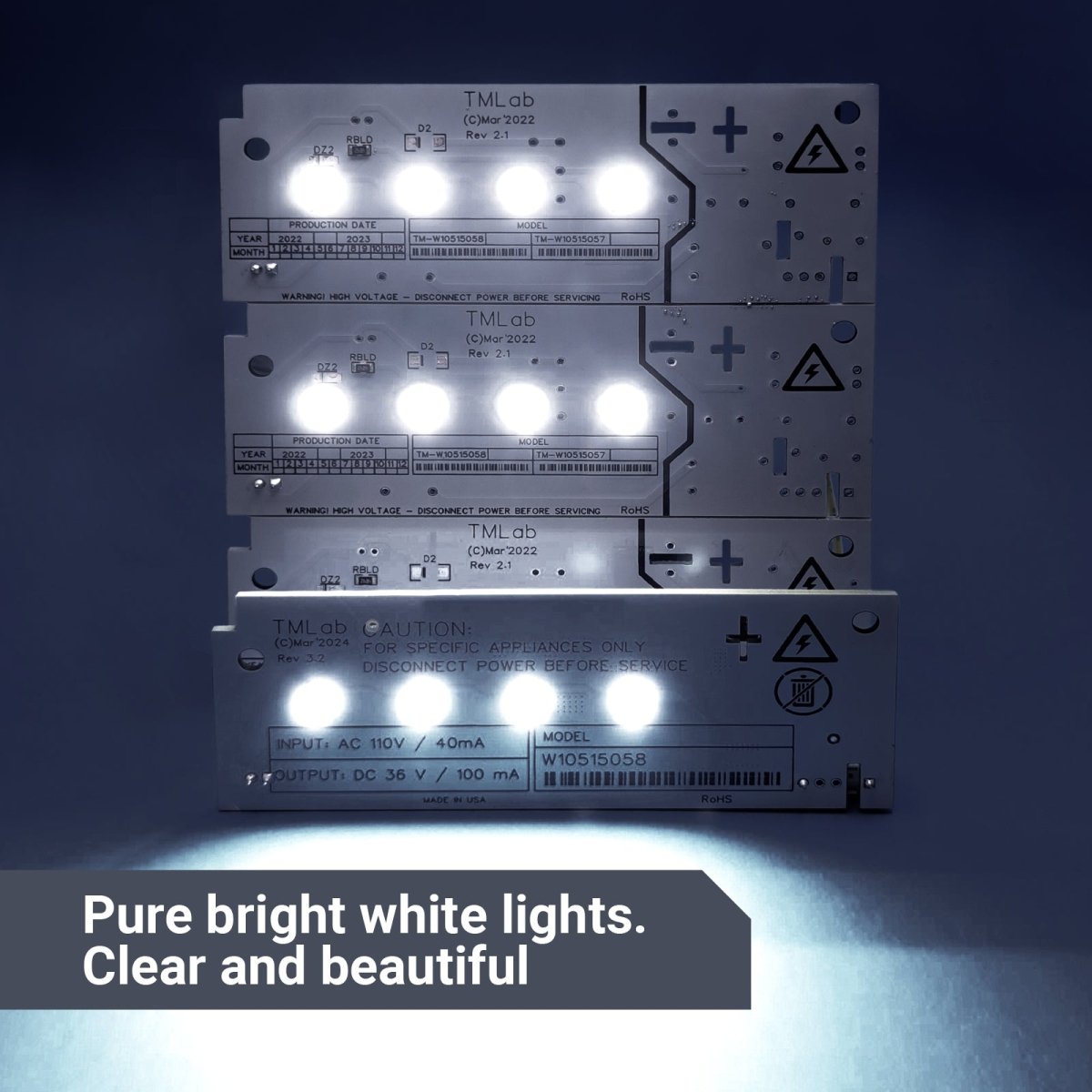 W10515058 and W10515057 Advanced Refrigerator LED Light Driver replacement kit - Technomancer's Lab, Inc