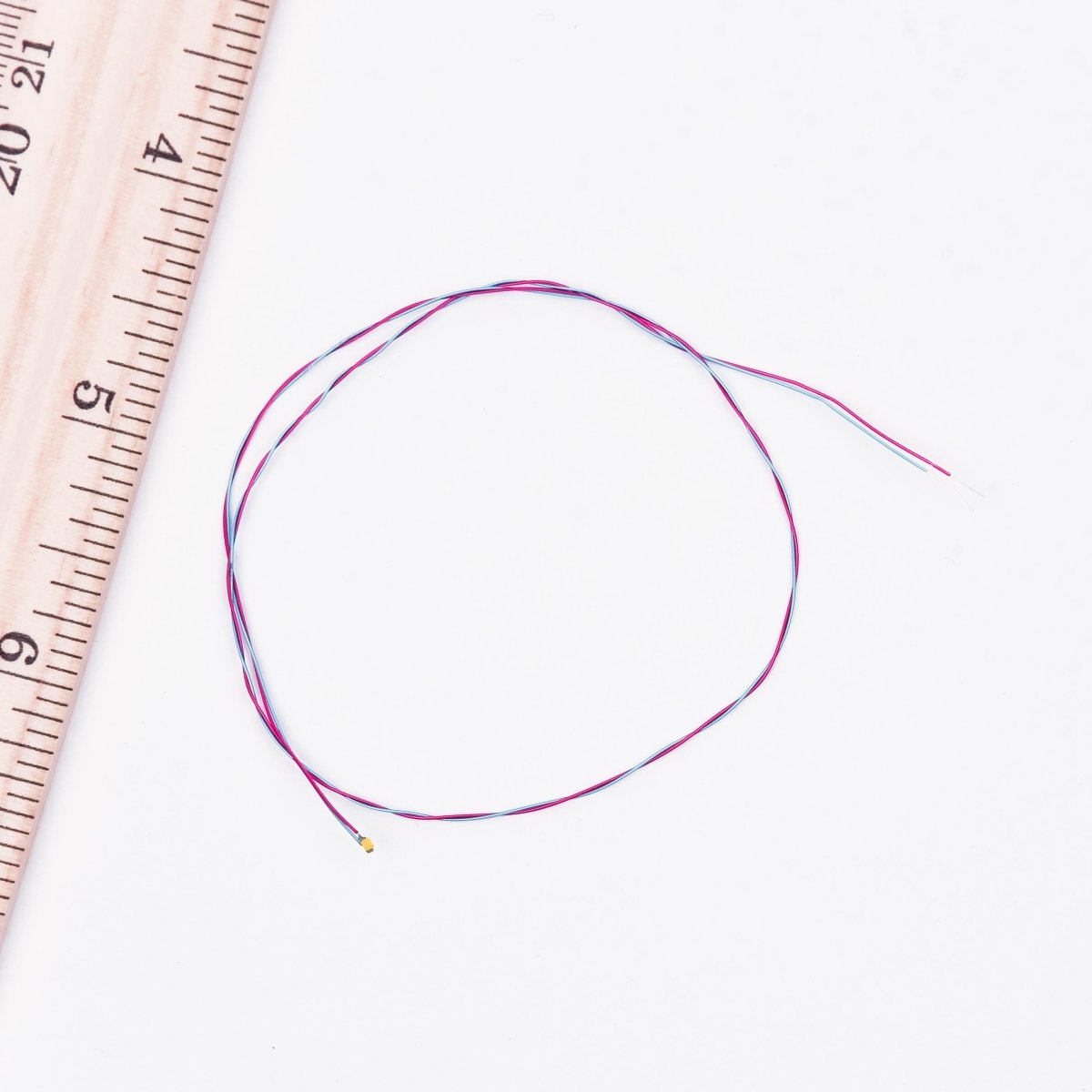 10 Pcs LED pre - wired micro litz SMD 0603 white - warm - Technomancer's Lab, Inc